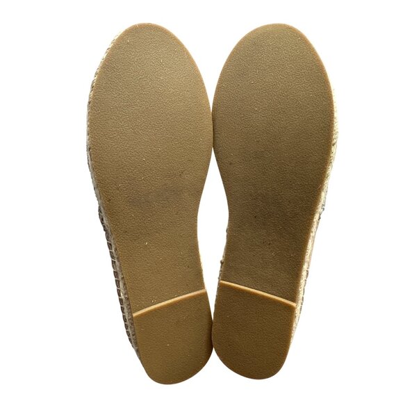 Steve Madden Rhinestone Suede Platform Espadrilles Proud Beige Silver Size 8 - Picture 6 of 9